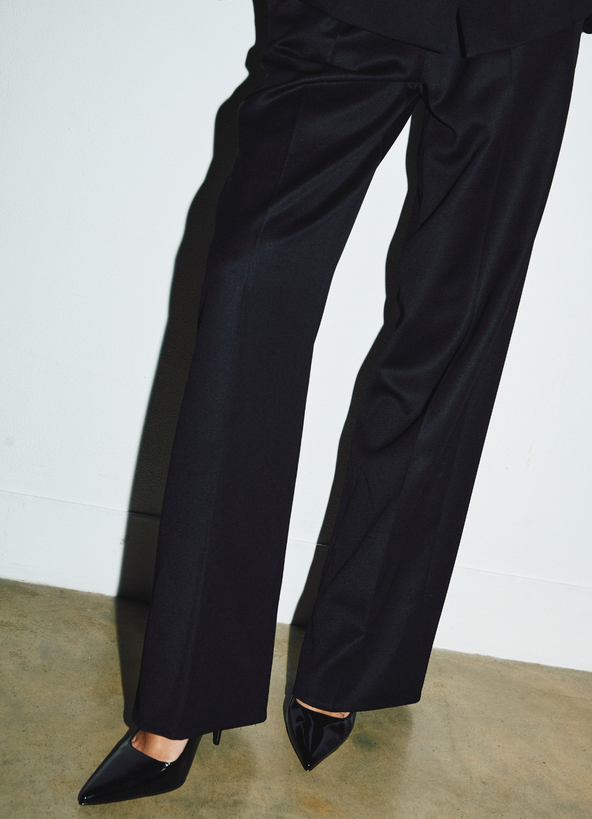 Black Wool Suit Trousers