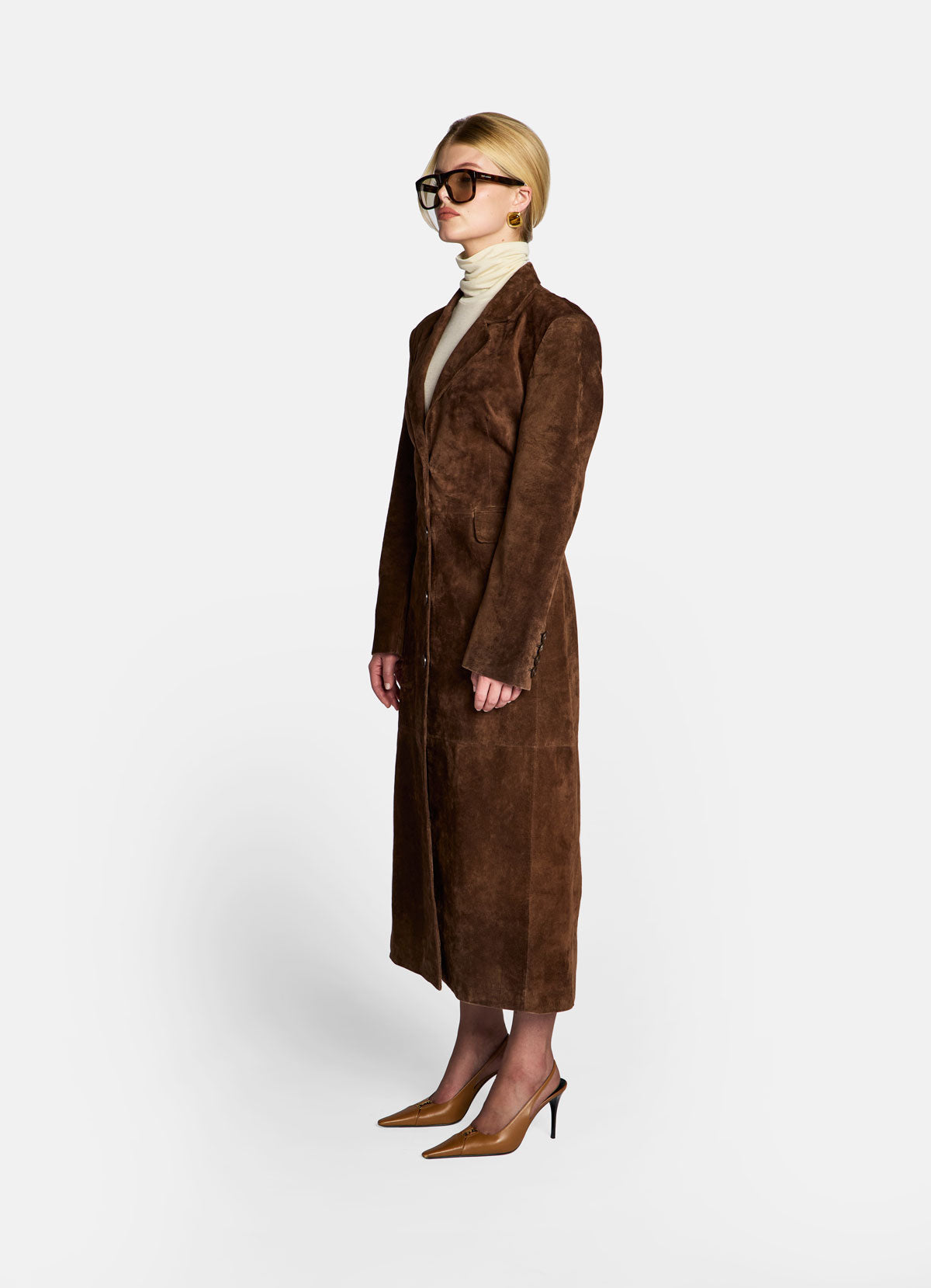 Brown Suede Hourglass Coat