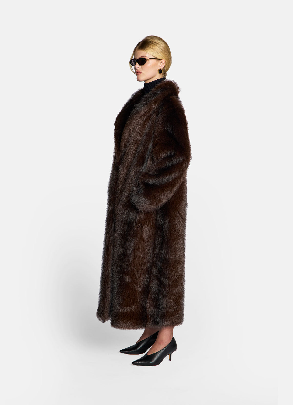 Brown Faux Fur Maxi Coat