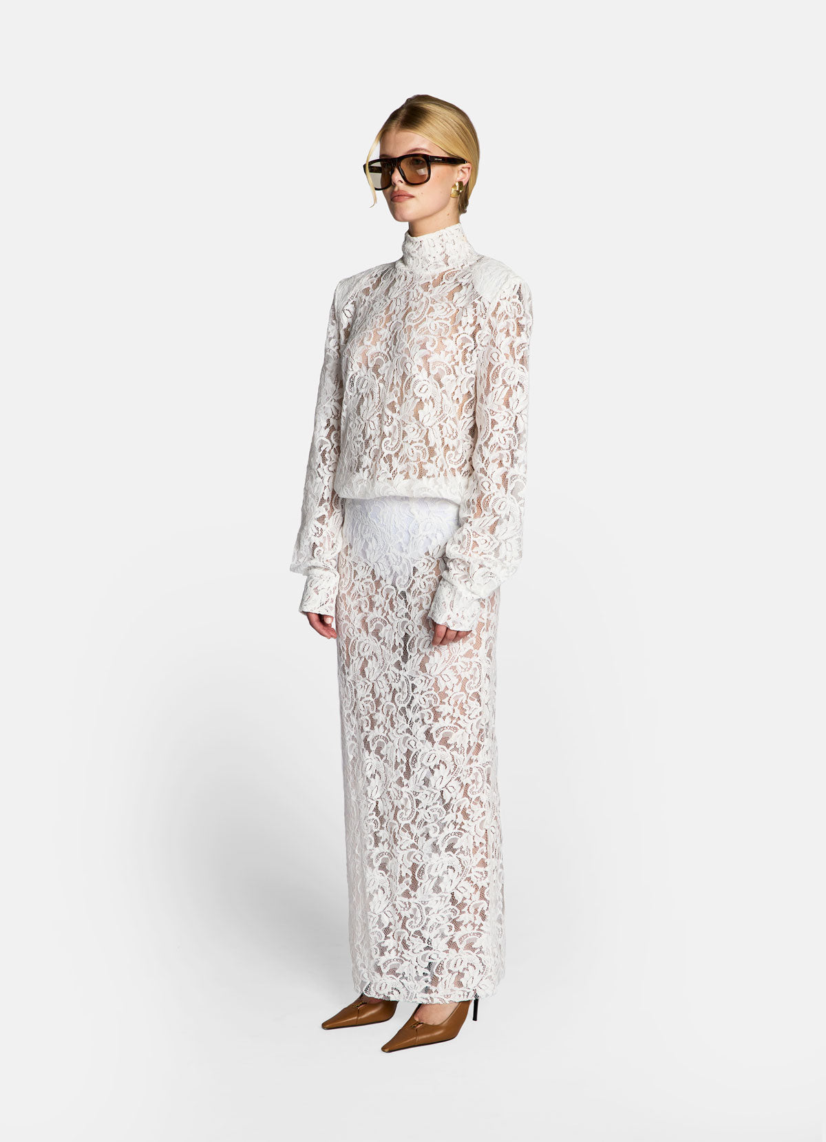 White Lace Maxi Skirt