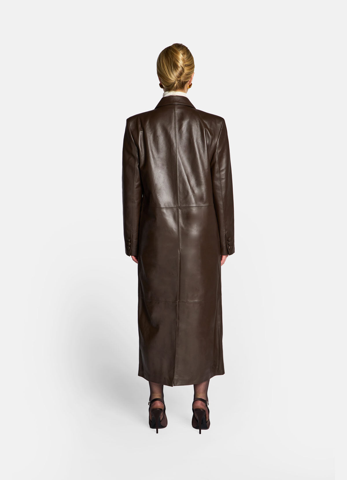 Brown Leather Trench Coat