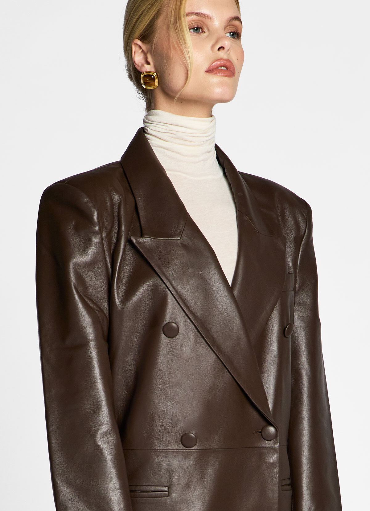 Brown Leather Trench Coat