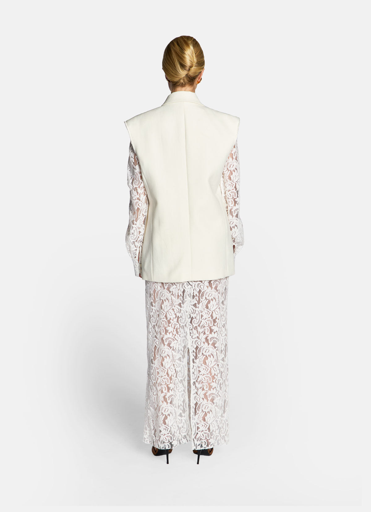 Cream Sleeveless Blazer