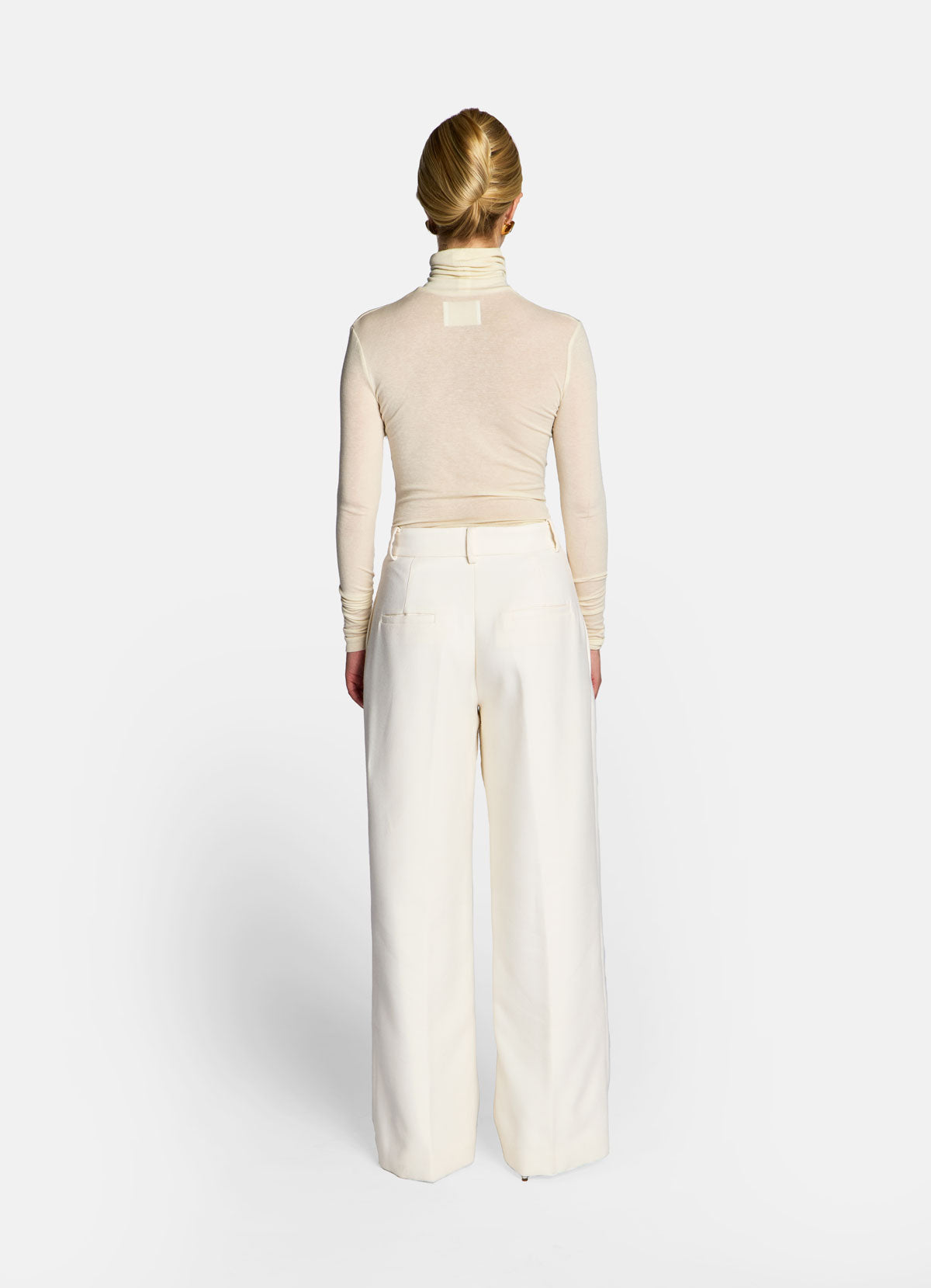 Cream Wool Suit Trousers