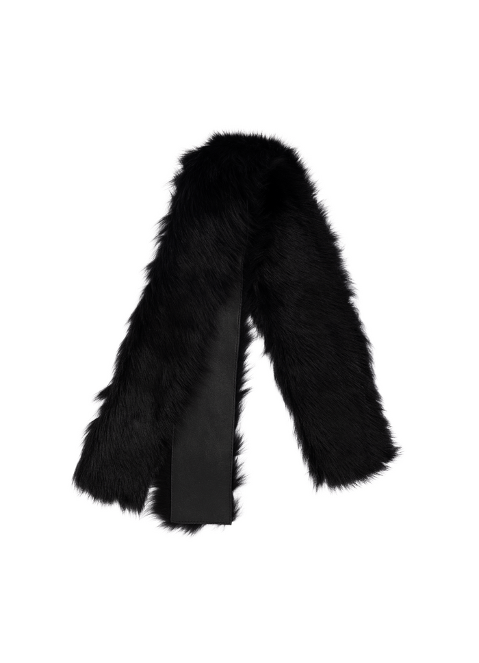 Black Shearling Scarf