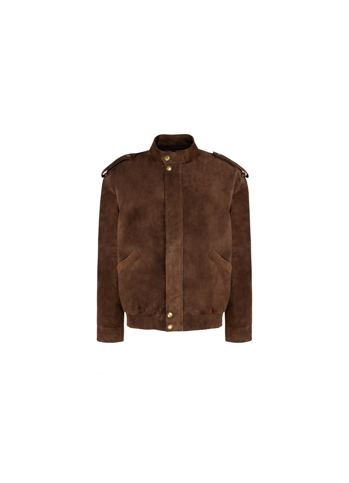 Brown Suede Bomber Jacket