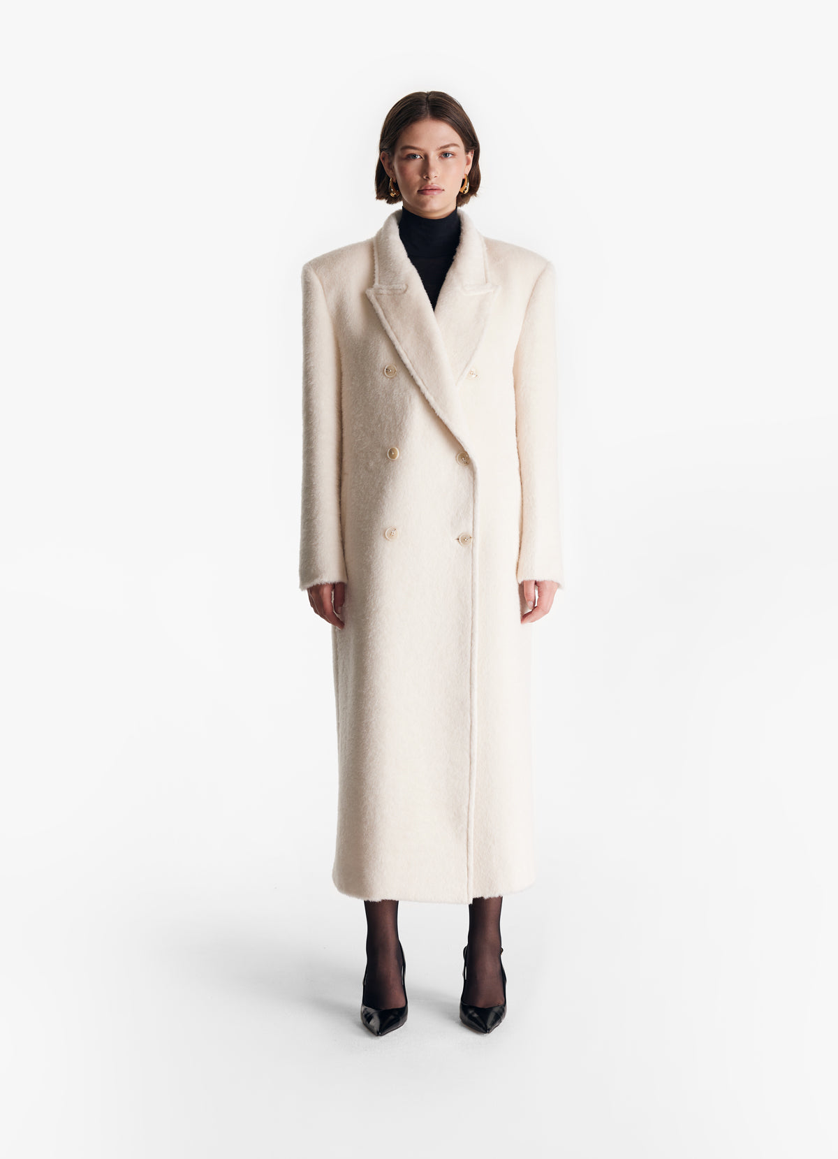 Cream Brushed Wool Trench Coat – de Savary International