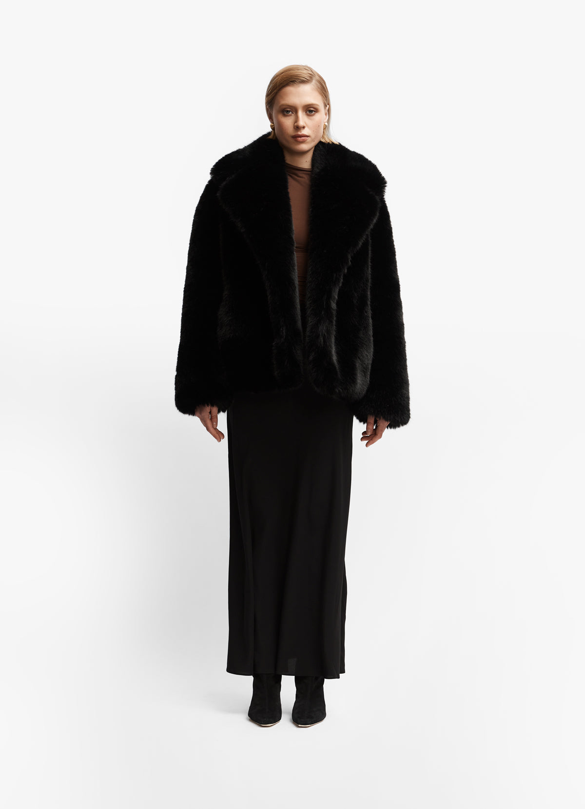 Black Faux Fur Coat – de Savary International