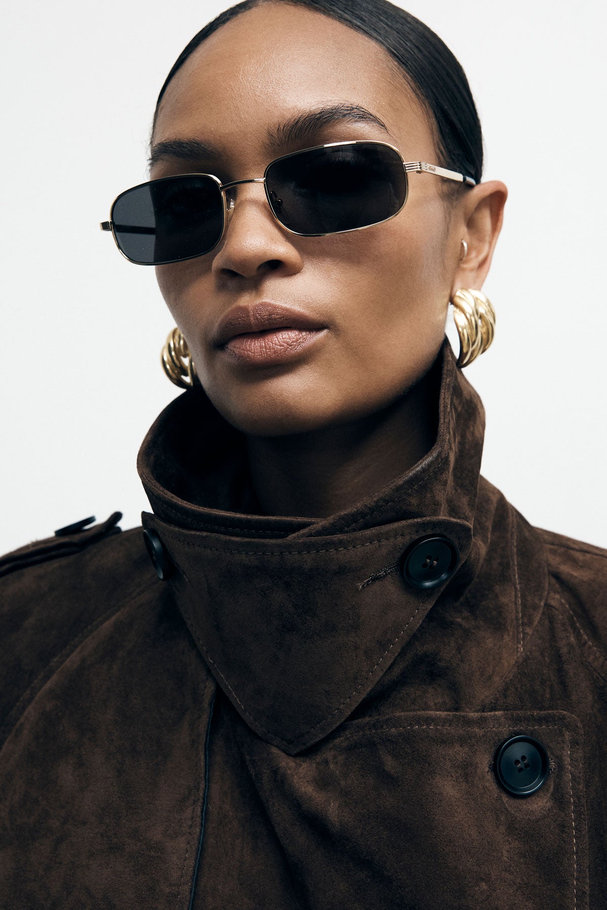 Brown Suede Trench Coat