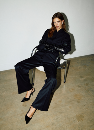 Black Wool Suit Trousers