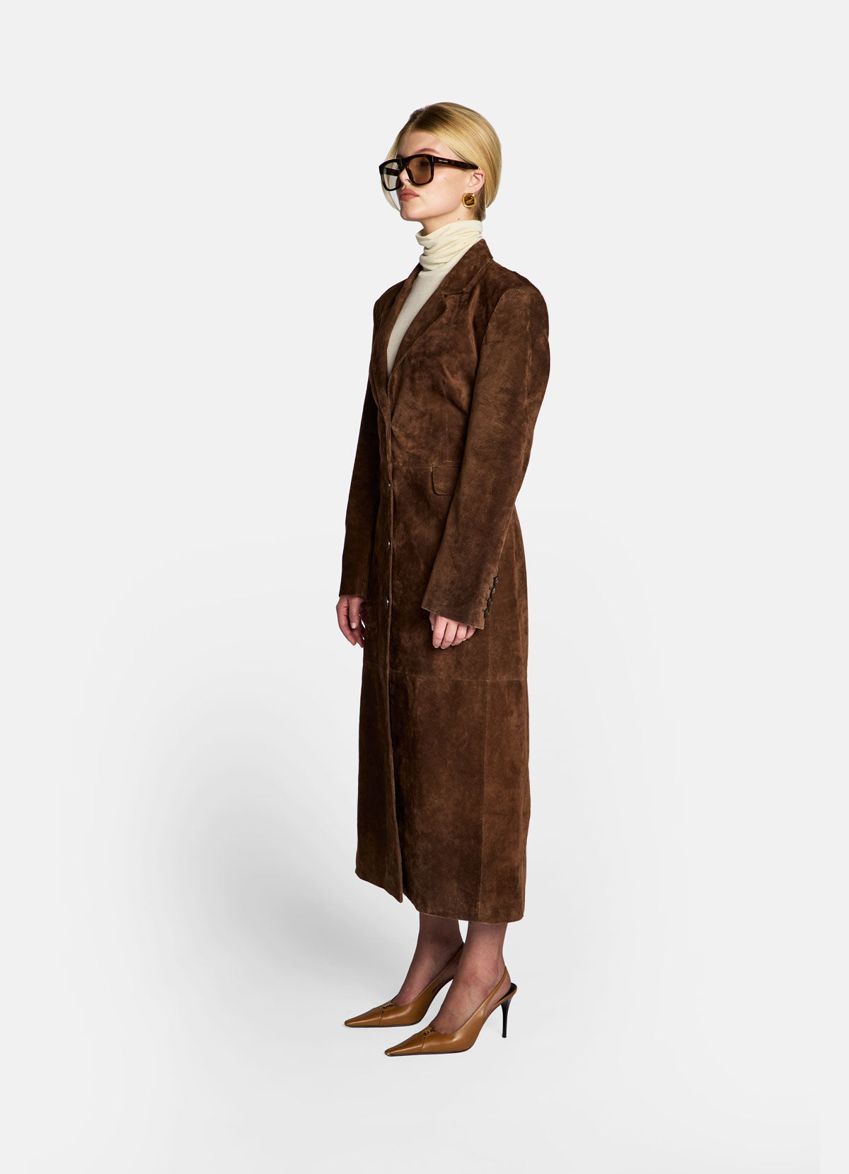 Brown Suede Hourglass Coat