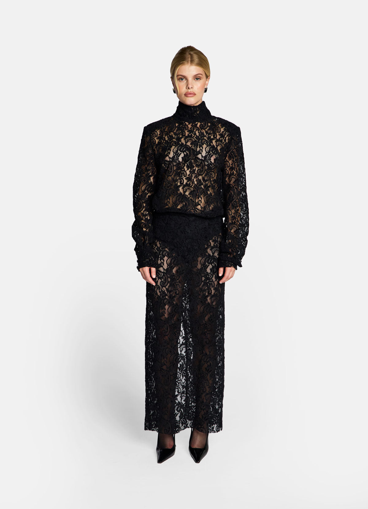 Black Lace Maxi Skirt