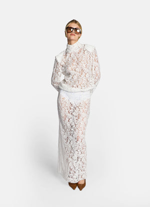 White Lace Maxi Skirt