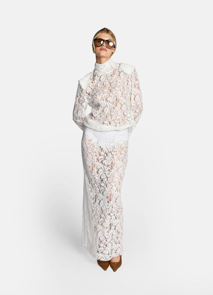 White Lace Maxi Skirt
