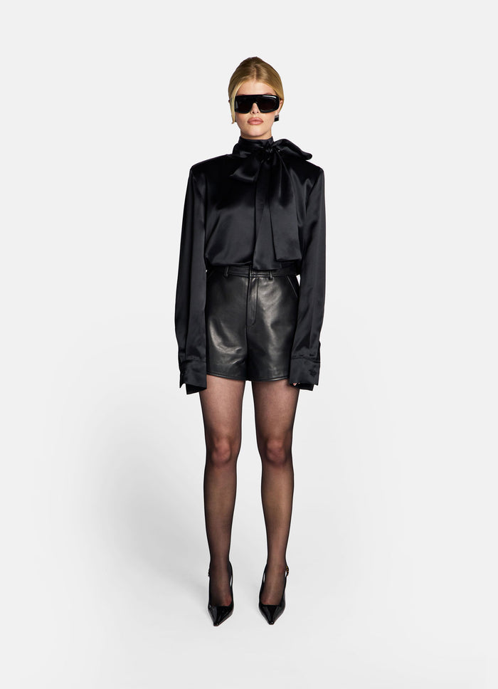 Black Leather Shorts