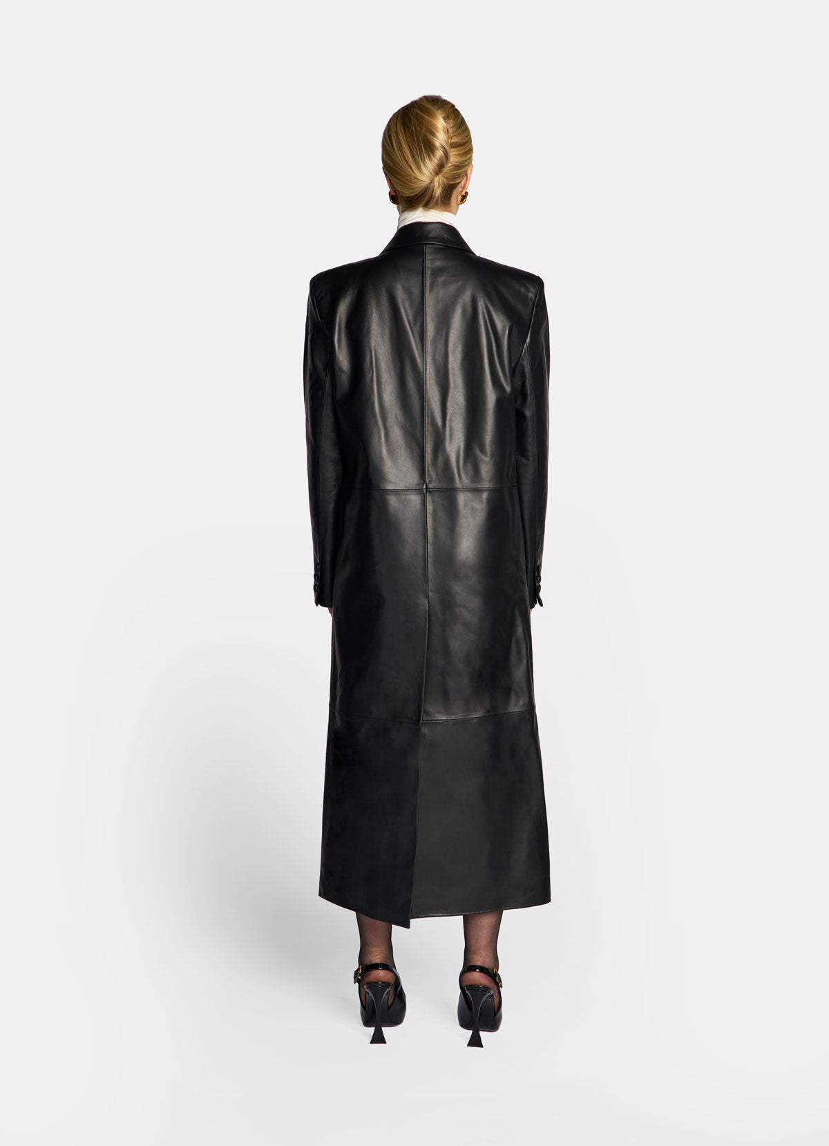 Black Leather Trench Coat