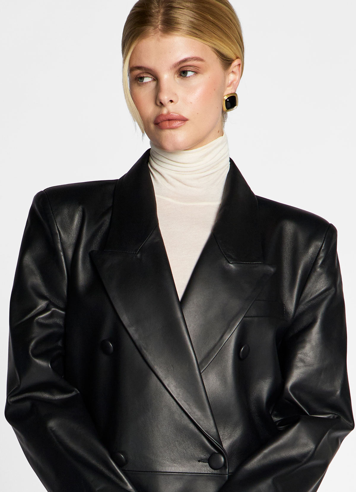 Black Leather Trench Coat