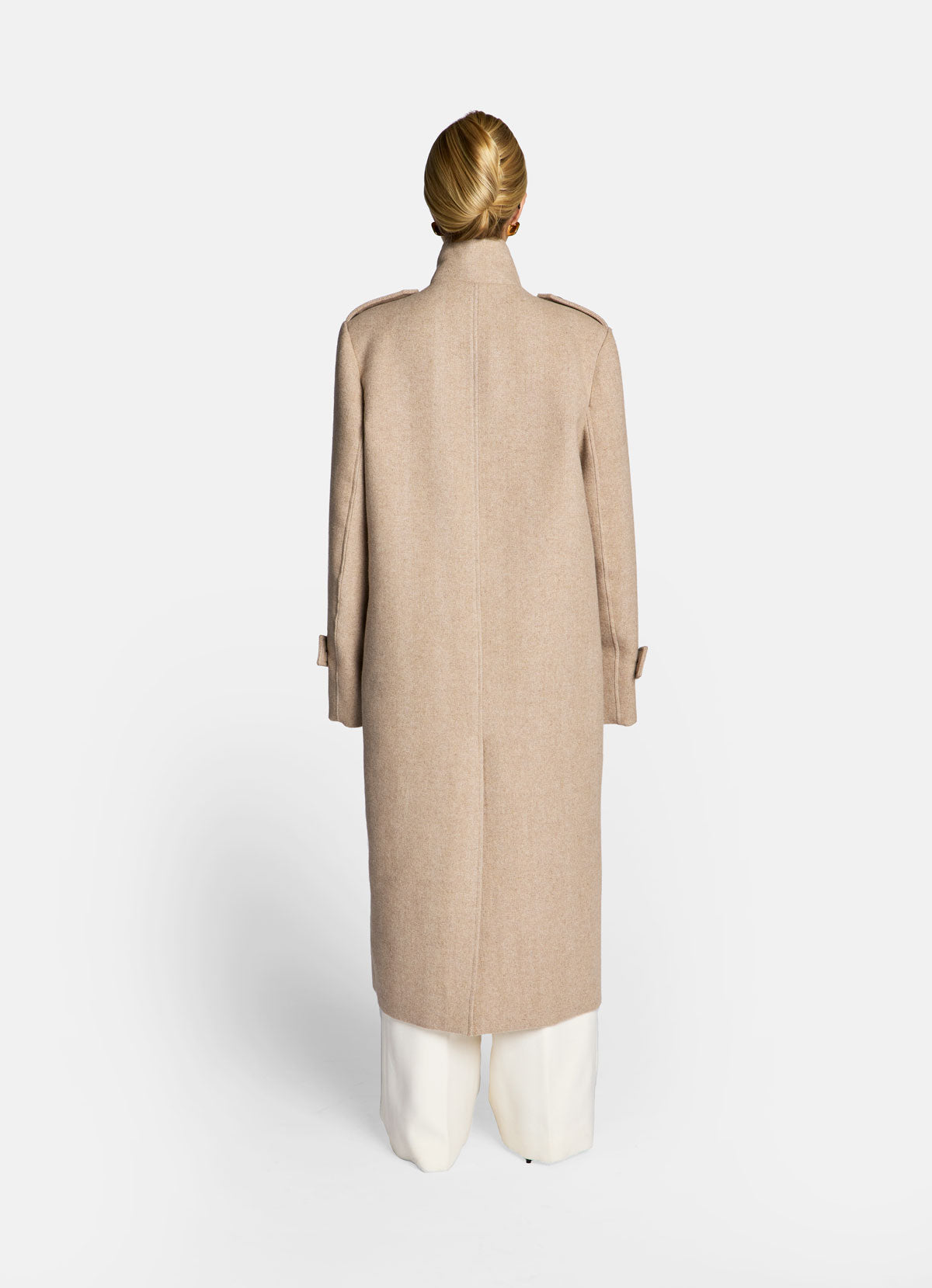 Mocha Wool Military Coat