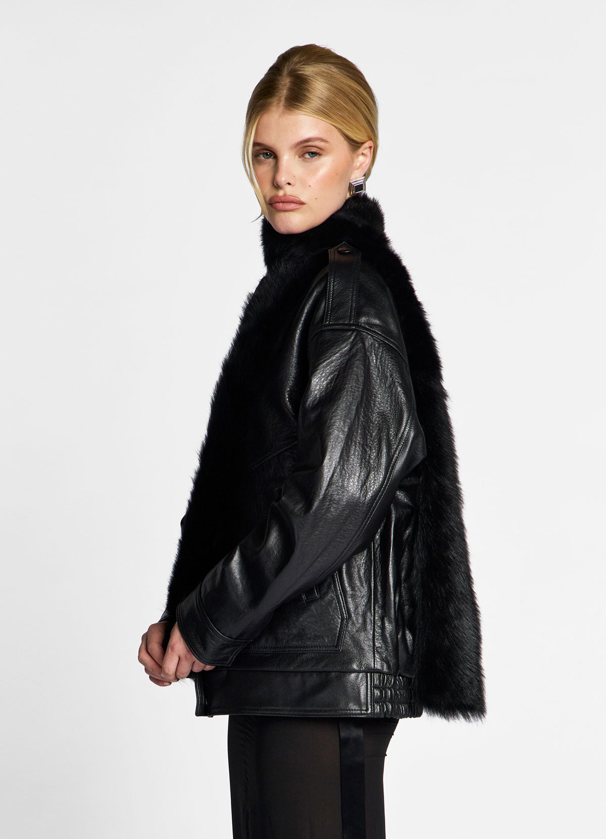 Black Shearling Scarf