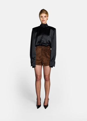 Brown Suede Shorts