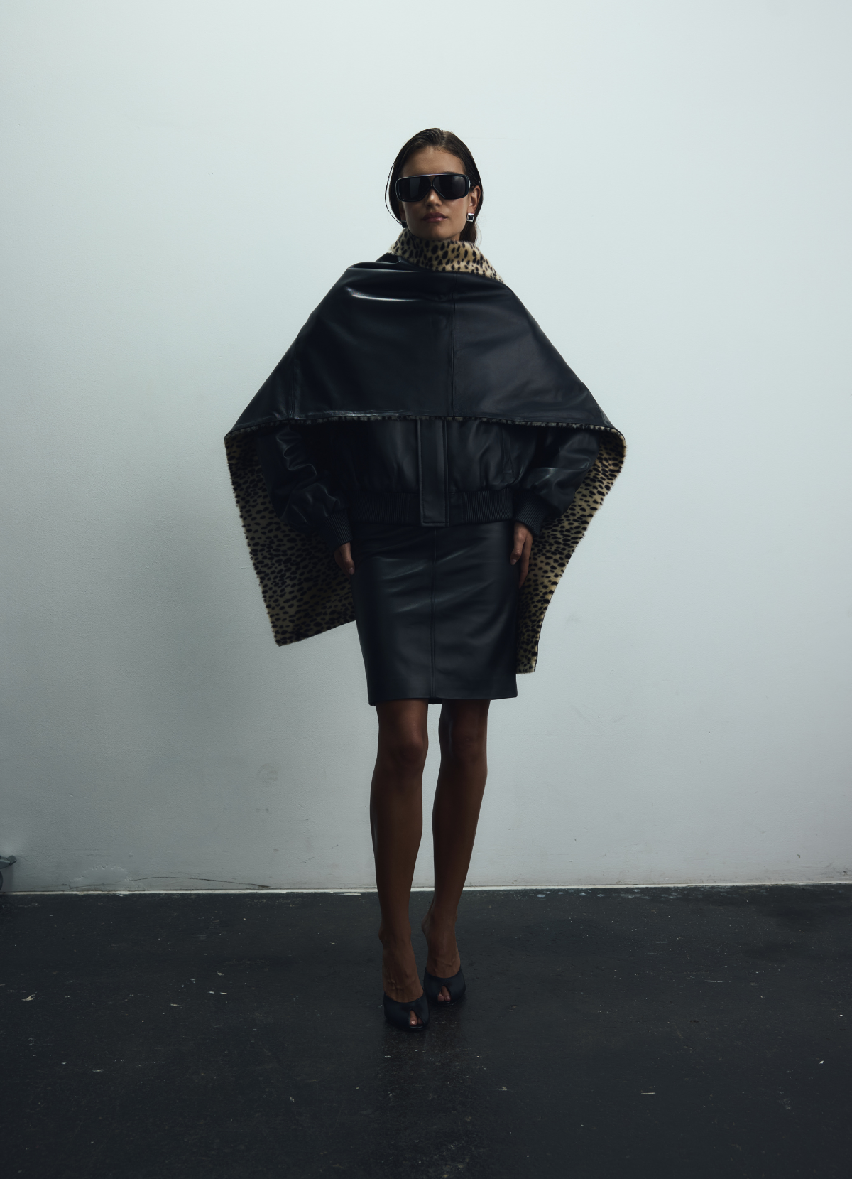 Dalmatian Reversible Leather Cape