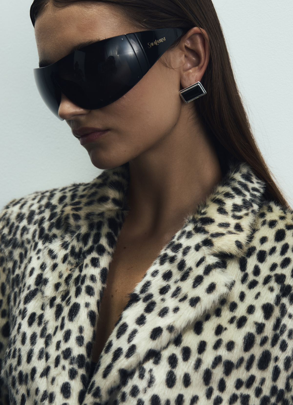 Dalmatian Faux Pony Hair Trench Coat