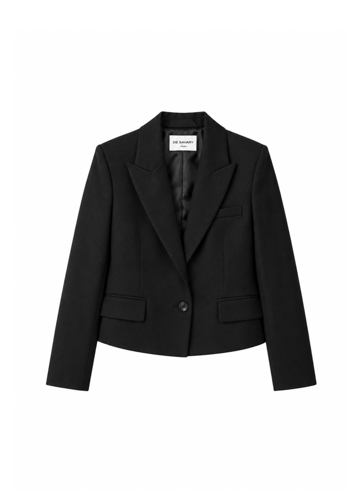 Black Wool Cropped Blazer