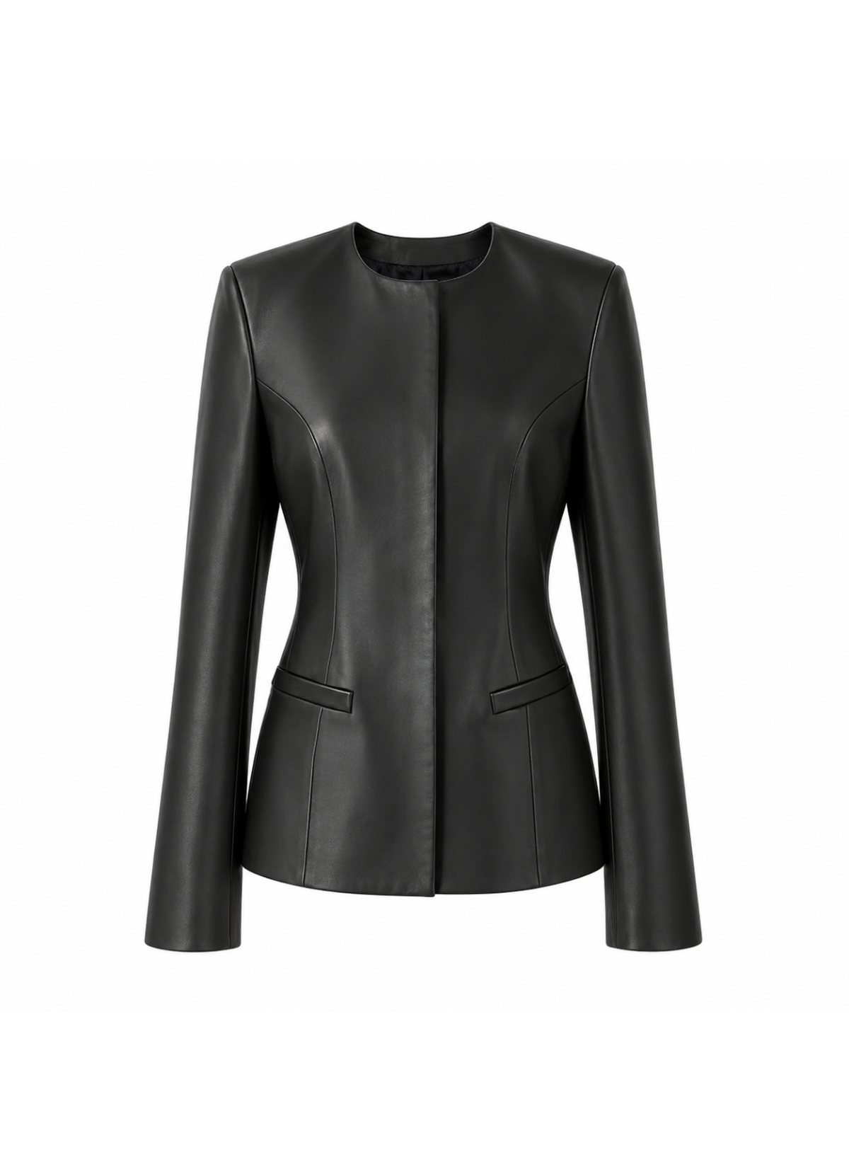 Black Leather Fitted Jacket