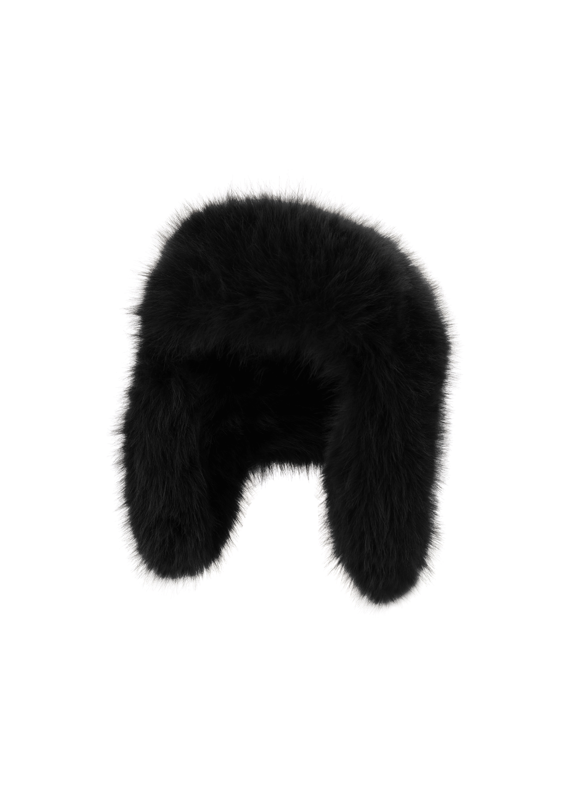 Black Faux Fur Trapper Hat