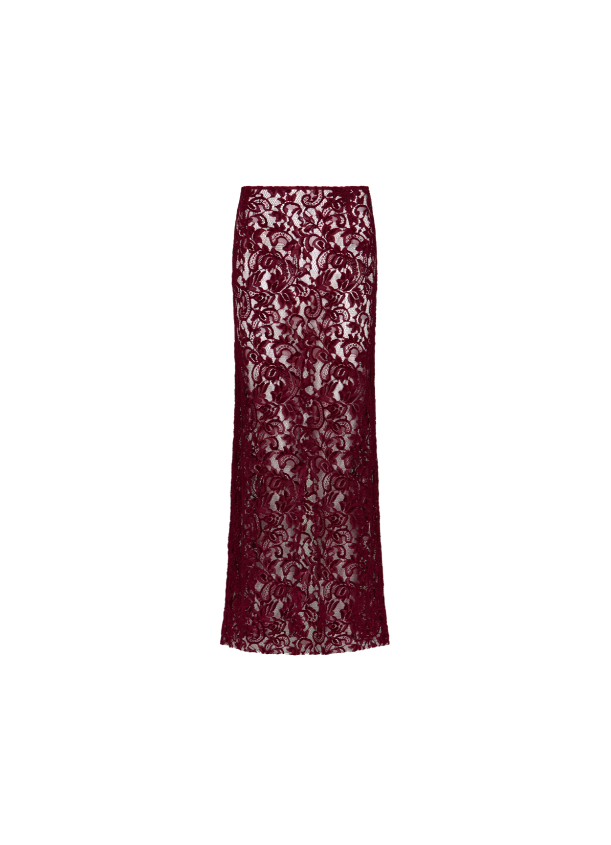 Burgundy Lace Maxi Skirt