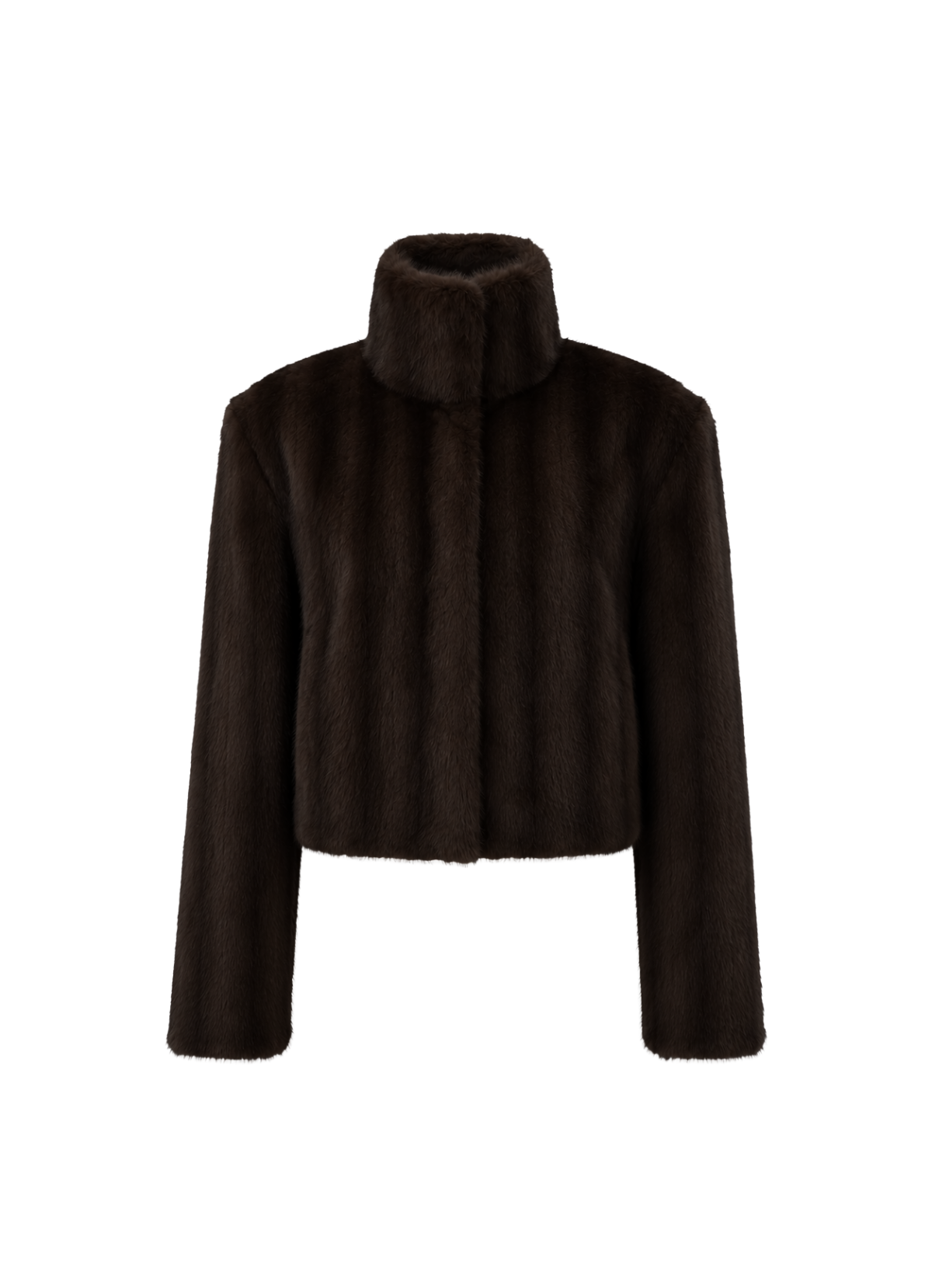 Brown Vintage Faux Fur Cropped Jacket