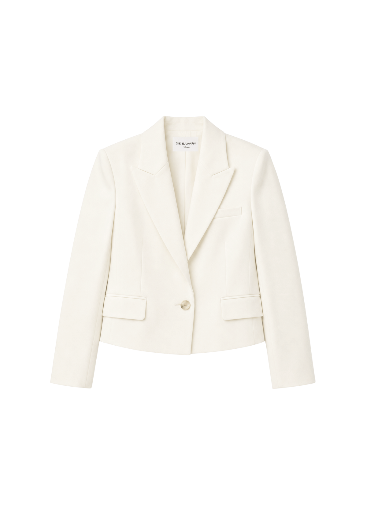 Cream Wool Cropped Blazer