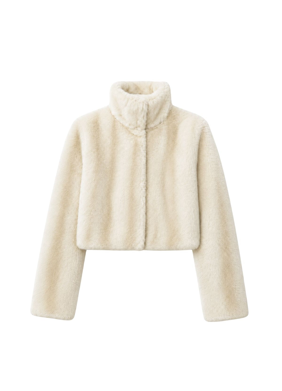 Cream Vintage Faux Fur Cropped Jacket
