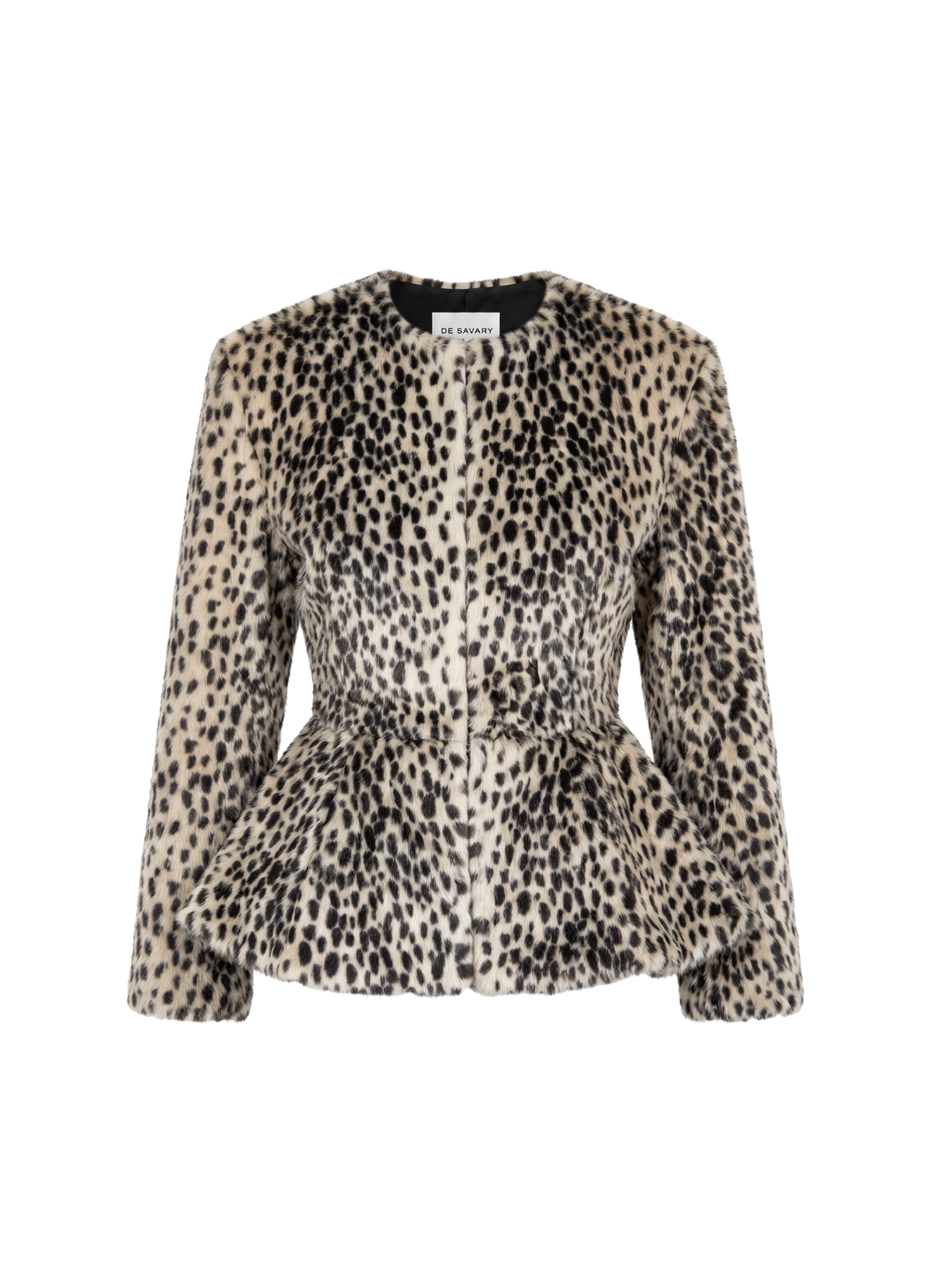 Dalmatian Faux Pony Hair Peplum Jacket