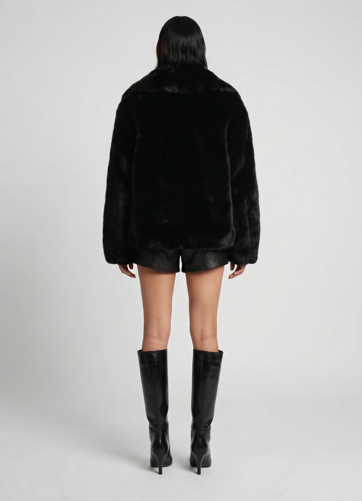 Black Faux Fur Coat