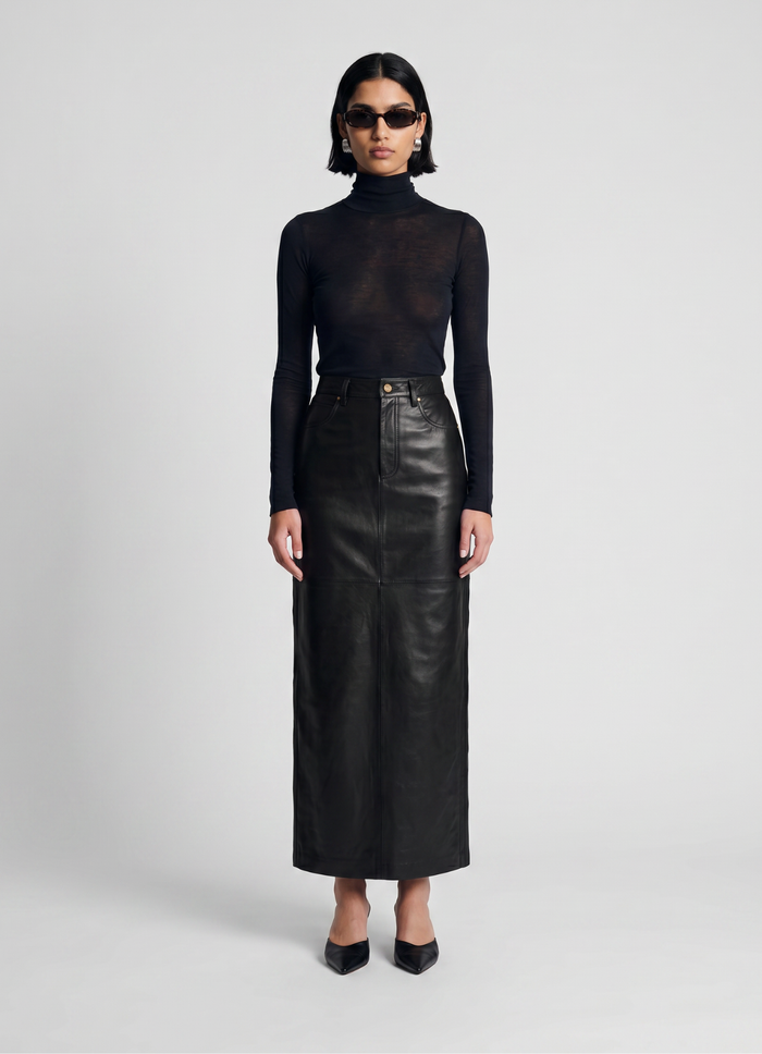Black Leather Maxi Skirt