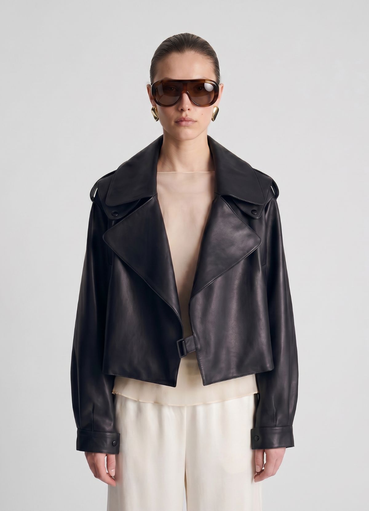 Black Oversized Leather Jacket