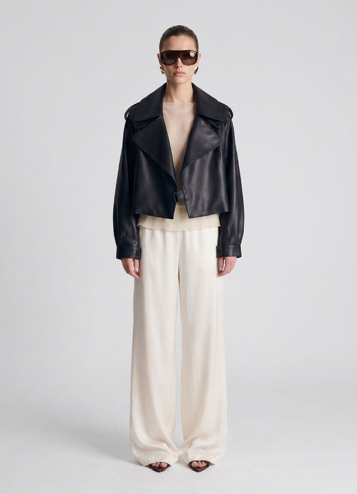 Black Oversized Leather Jacket