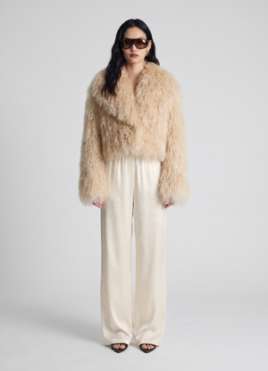 Blonde Mongolian Cropped Coat