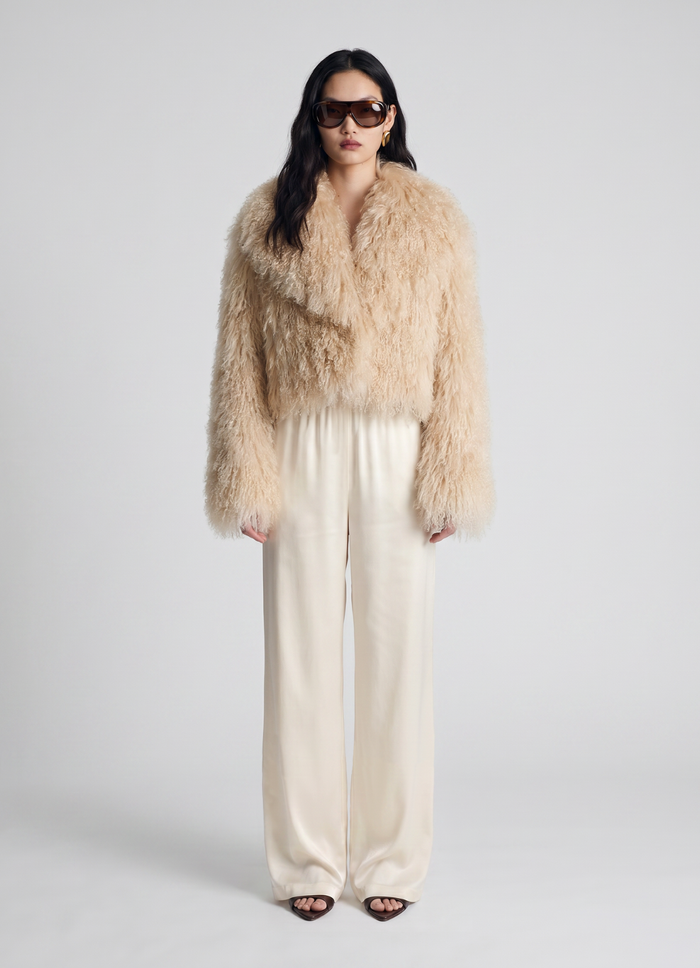 Blonde Mongolian Cropped Coat