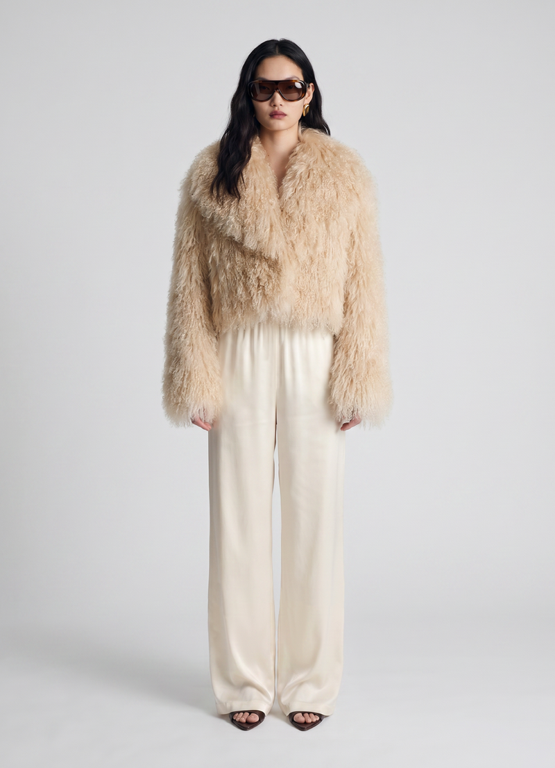 Blonde Mongolian Cropped Coat