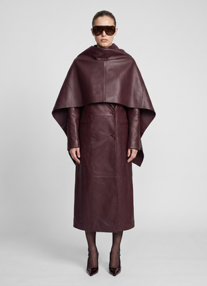 Burgundy Leather Cape