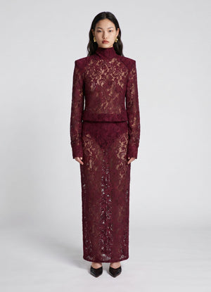 Burgundy Lace Bodysuit