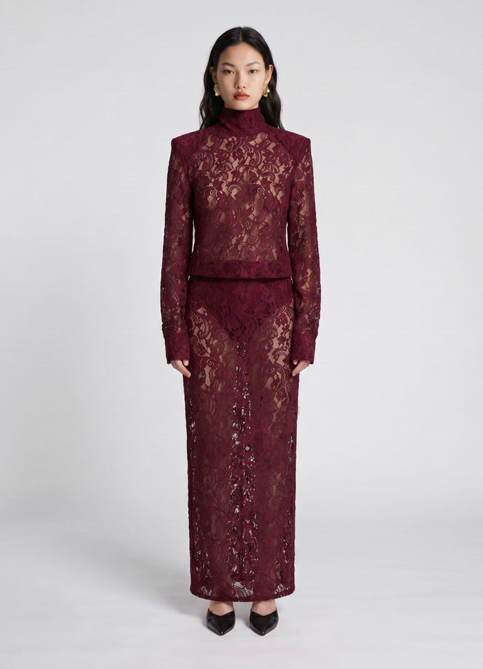 Burgundy Lace Bodysuit
