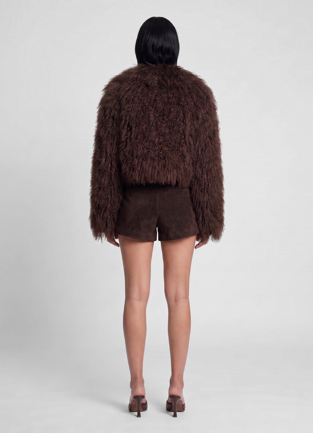 Brown Mongolian Cropped Coat