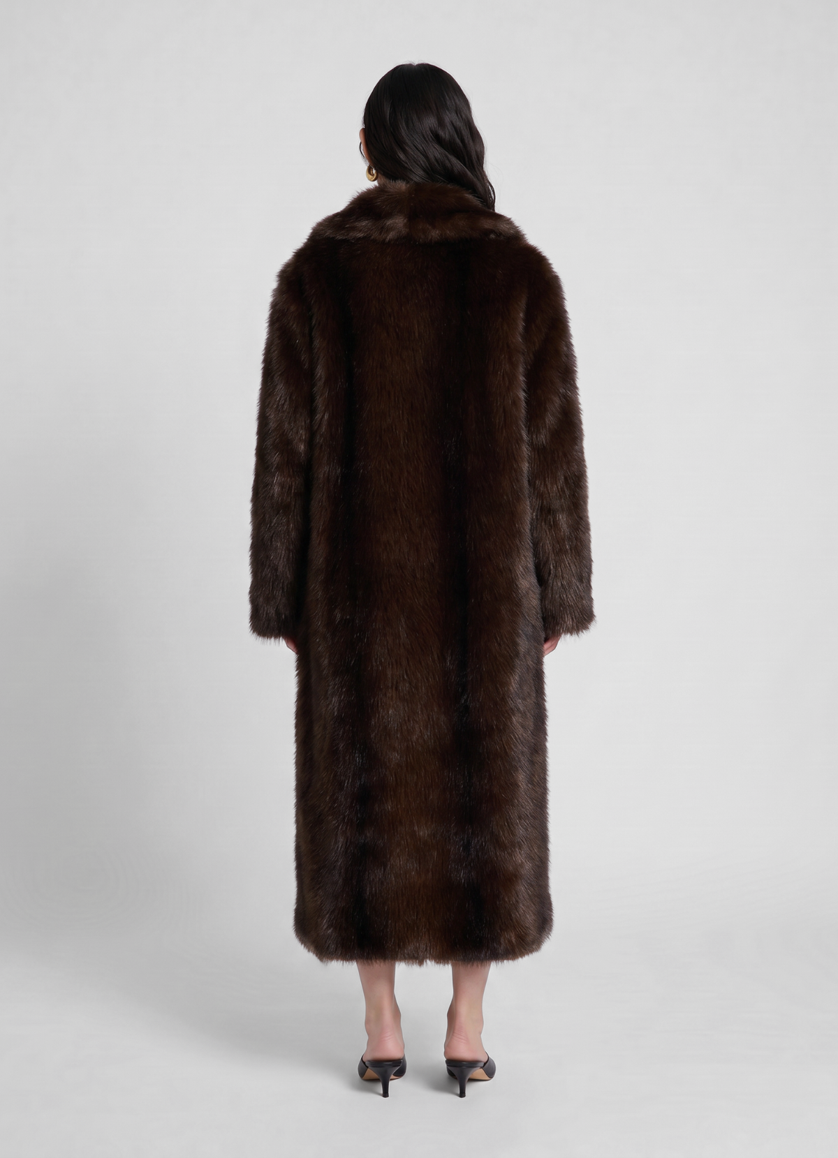 Brown Faux Fur Maxi Coat – de Savary International