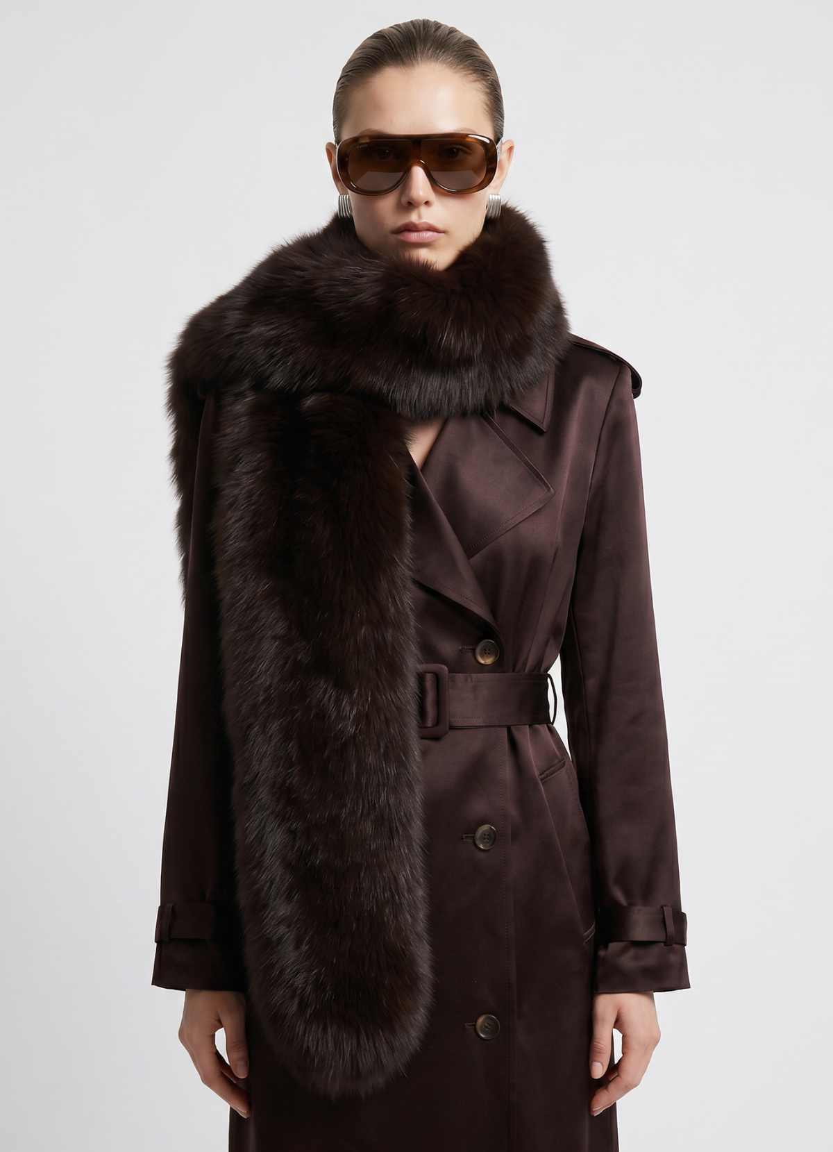 Brown Faux Fur Scarf