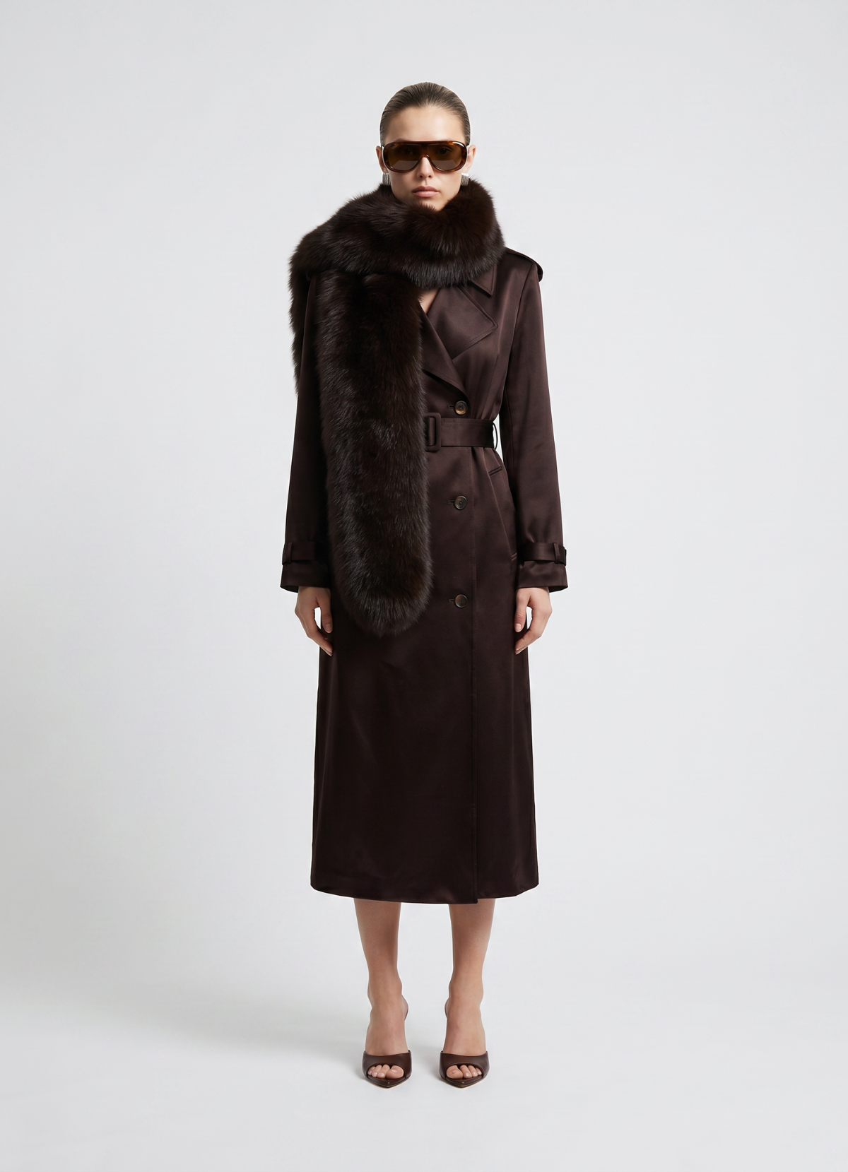Brown Faux Fur Scarf