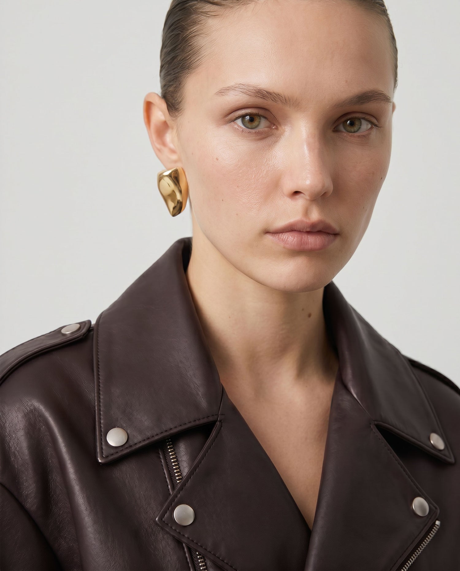 Brown Leather Aviator Jacket