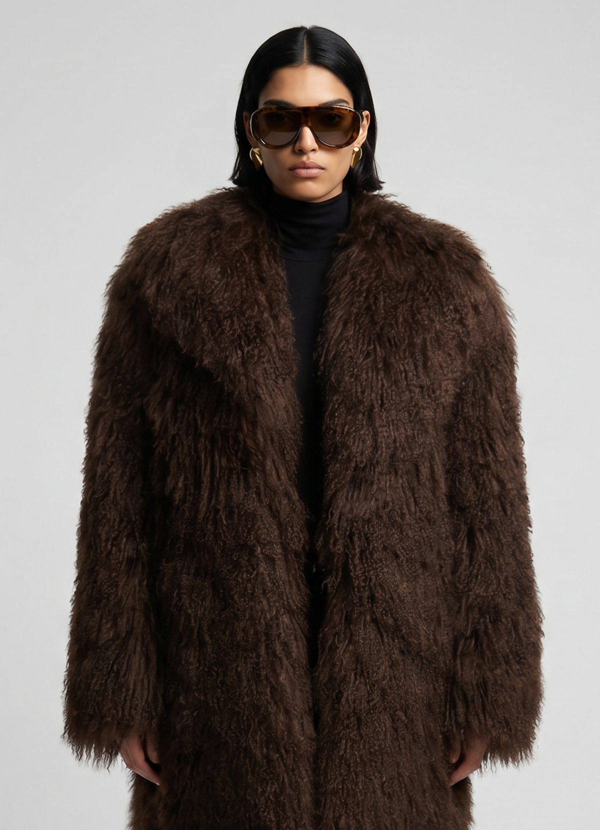 Brown Long Mongolian Coat